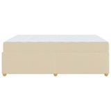 Struttura del letto con materasso Crema 140 x 200 cm Tessuto