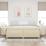 Struttura del letto con materasso Crema 200 x 200 cm Tessuto