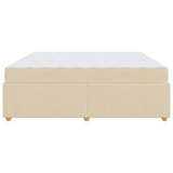 Struttura del letto con materasso Crema 200 x 200 cm Tessuto