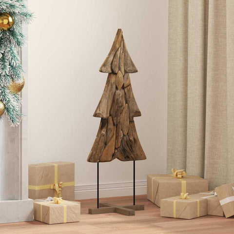 Albero di Natale Marrone 90 cm Legno massello di teak