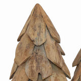 Albero di Natale 3 pcs Marrone Legno massello di teak