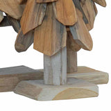 Albero di Natale 3 pcs Marrone Legno massello di teak