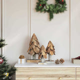Albero di Natale 3 pcs Marrone Legno massello di teak