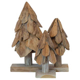 Albero di Natale 3 pcs Marrone Legno massello di teak