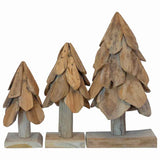 Albero di Natale 3 pcs Marrone Legno massello di teak