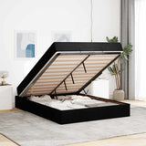 Struttura letto con materasso 2 pcs Nero Tessuto
