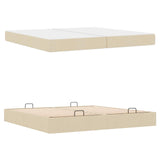 Struttura letto con materasso con materasso 2 pcs Crema Tessuto