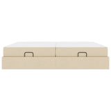 Struttura letto con materasso con materasso 2 pcs Crema Tessuto