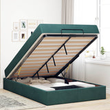 Struttura letto con materasso con materasso 2 pcs Verde Velluto