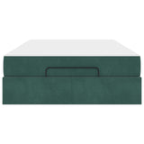 Struttura letto con materasso con materasso 2 pcs Verde Velluto