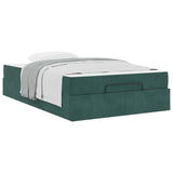 Struttura letto con materasso con materasso 2 pcs Verde Velluto