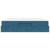 Struttura letto con materasso con materasso 2 pcs Blu Velluto