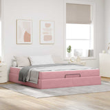 Struttura letto con materasso con materasso 2 pcs Rosa Velluto