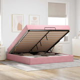 Struttura letto con materasso con materasso 2 pcs Rosa Velluto