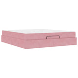 Struttura letto con materasso con materasso 2 pcs Rosa Velluto