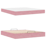 Struttura letto con materasso con materasso 2 pcs Rosa Velluto