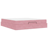 Struttura letto con materasso con materasso 2 pcs Rosa Velluto