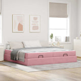 Struttura letto con materasso con materasso 2 pcs Rosa Velluto