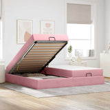 Struttura letto con materasso con materasso 2 pcs Rosa Velluto