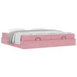 Struttura letto con materasso con materasso 2 pcs Rosa Velluto