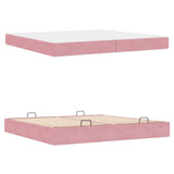 Struttura letto con materasso con materasso 2 pcs Rosa Velluto