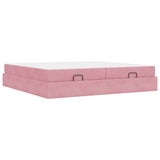 Struttura letto con materasso con materasso 2 pcs Rosa Velluto
