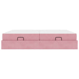 Struttura letto con materasso con materasso 2 pcs Rosa Velluto