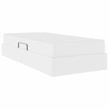 Letto con contenitore e materasso 2 pcs Bianco Pelle