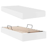 Letto con contenitore e materasso 2 pcs Bianco Pelle