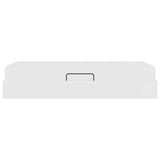 Letto con contenitore e materasso 2 pcs Bianco Pelle