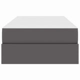 Letto con contenitore e materasso 2 pcs Grigio Pelle