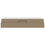 Letto con contenitore e materasso 2 pcs Cappuccino Pelle
