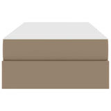 Letto con contenitore e materasso 2 pcs Cappuccino Pelle