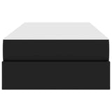 Letto con contenitore e materasso 2 pcs Nero Pelle