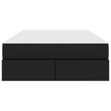 Letto con contenitore e materasso Nero 120 x 190 cm