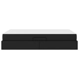 Letto con contenitore e materasso Nero 120 x 190 cm