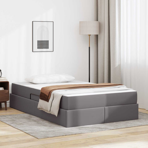 Letto con contenitore e materasso Grigio 120 x 190 cm