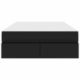 Letto con contenitore e materasso Nero 120 x 200 cm