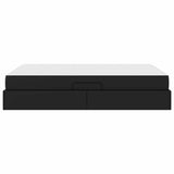 Letto con contenitore e materasso Nero 140 x 190 cm