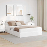 Letto con contenitore e materasso Bianco 140 x 190 cm