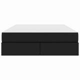 Letto con contenitore e materasso 2 pcs Nero Pelle