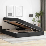 Letto con contenitore e materasso Nero 160 x 200 cm