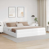 Letto con contenitore e materasso Bianco 200 x 200 cm