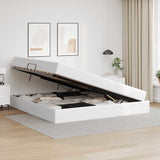 Letto con contenitore e materasso Bianco 200 x 200 cm