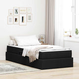Letto con contenitore e materasso Nero 90 x 190 cm Poliestere