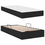 Letto con contenitore e materasso Nero 90 x 190 cm Poliestere