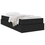 Letto con contenitore e materasso Nero 90 x 190 cm Poliestere