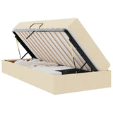 Letto con contenitore e materasso Crema 90 x 190 cm Poliestere