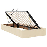 Letto con contenitore e materasso Crema 90 x 190 cm Poliestere