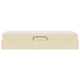 Letto con contenitore e materasso Crema 90 x 190 cm Poliestere